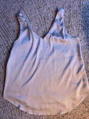 Light Blue V-Neck Womens Tank Top